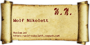 Wolf Nikolett névjegykártya